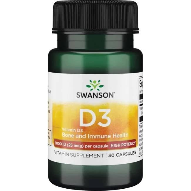 Vitamin D3 – 1000 IE näringsfakta-etikett