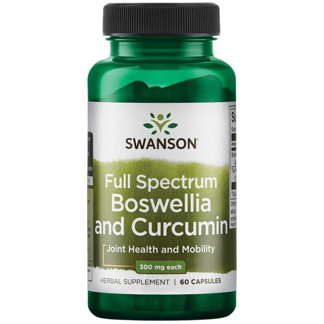 Swanson - Fuldspektret Boswellia og Curcumin - 60 kapsler