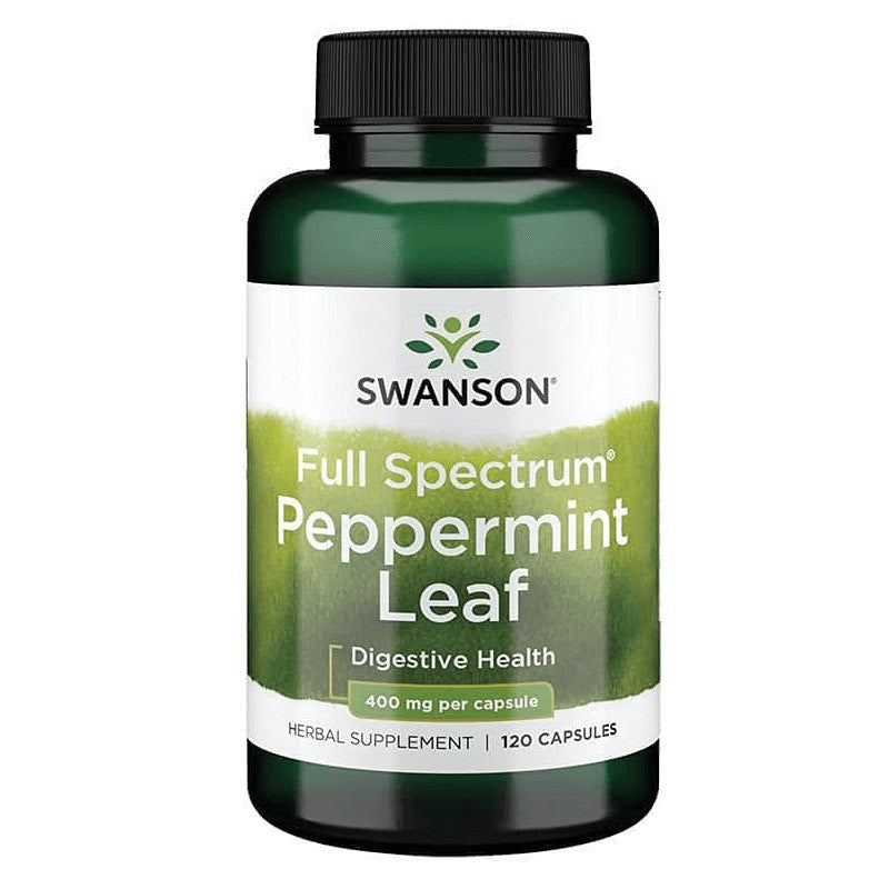 Swanson Full Spectrum Peppermint Leaf baksida näringsfakta