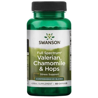 Swanson Full Spectrum Valerian, Chamomile & Hops framsida