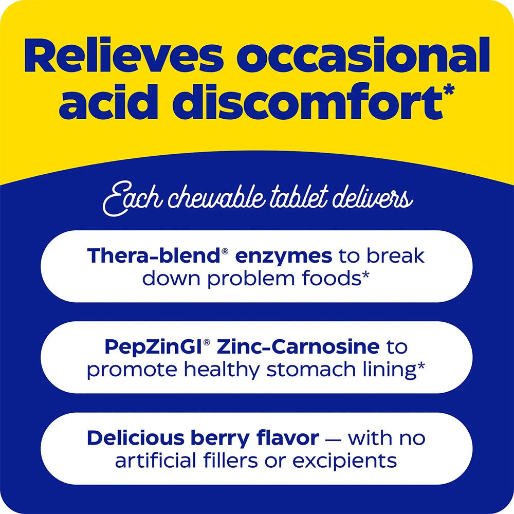 Enzymedica - Acid Soothe - Digestive Support - 60 Tabs (KORT UDLØBSDATO 2026-09-30)