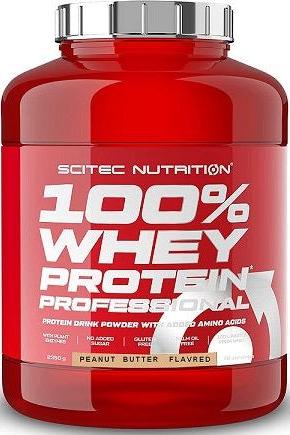Scitec Nutrition 100% Whey Protein Professional, peanut butter flavored protein powder for muscle growth and maintenance.