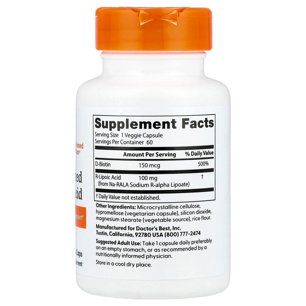Doctor's Best Stabilized R-Lipoic Acid näringsfakta