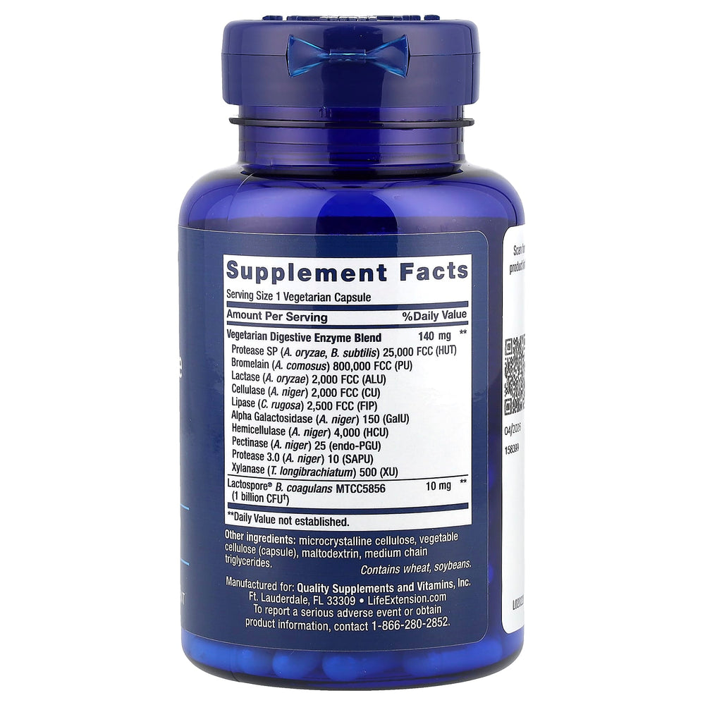 Life Extension Enhanced Super Digestive Enzymes näringsfakta