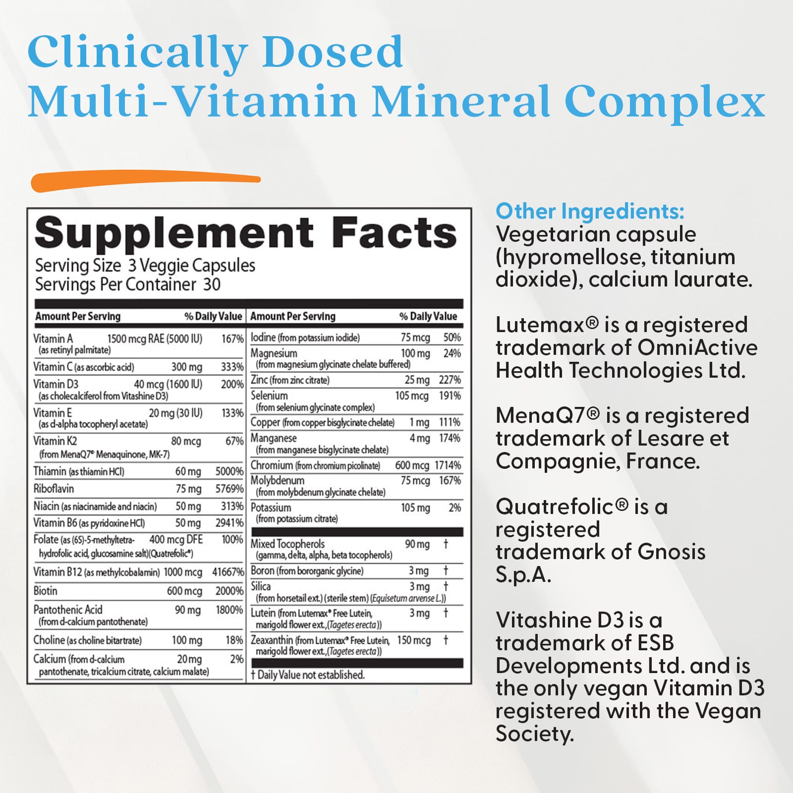 Doctor's Best Multi-Vitamin doseringsinfo