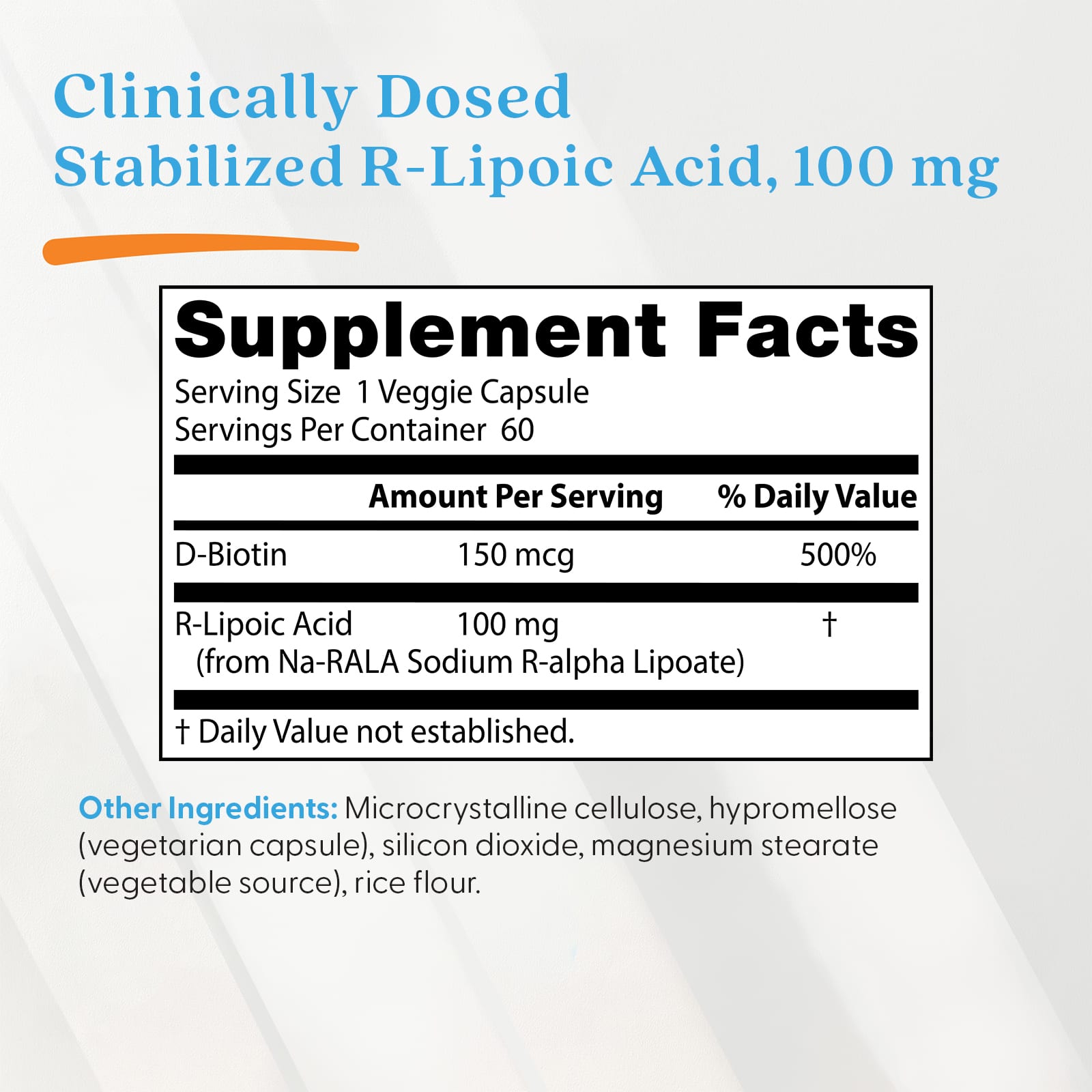 Doctor's Best Stabilized R-Lipoic Acid etikett detalj