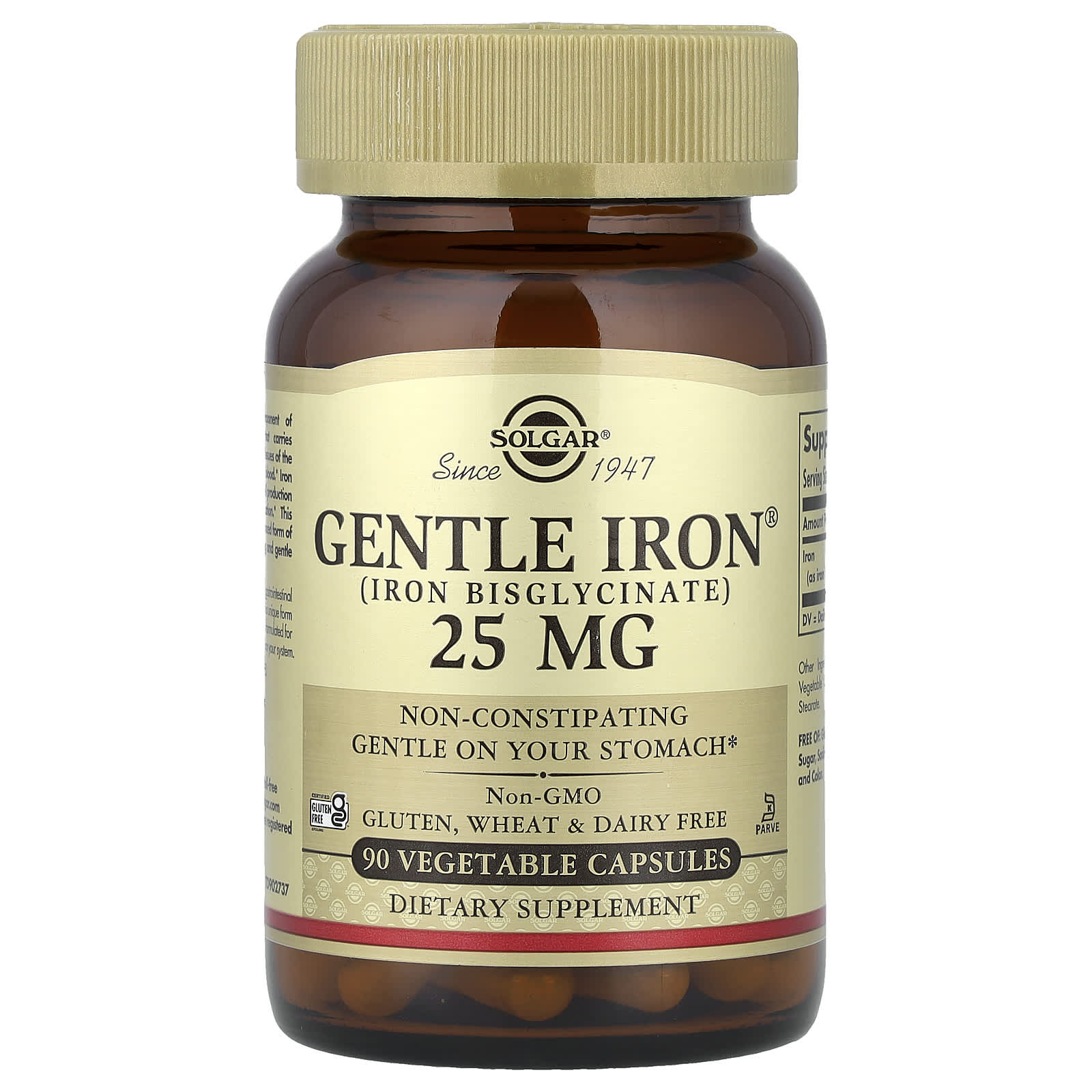 Solgar Gentle Iron 25mg baksida