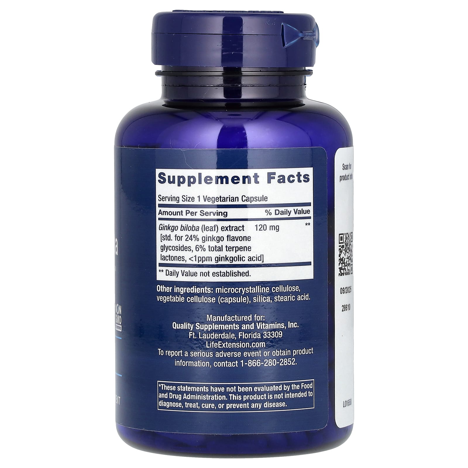 Ginkgo Biloba Certified Extract ingredienser & etikett