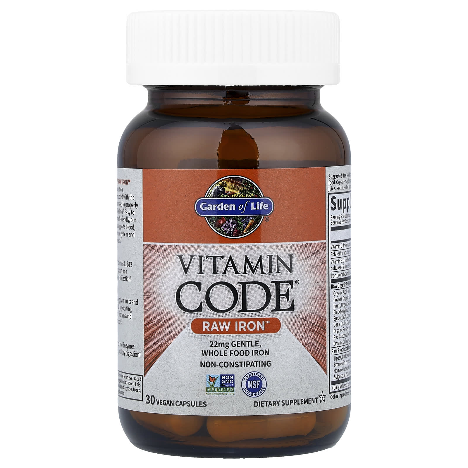 Vitamin Code Raw Iron kapsel detalj
