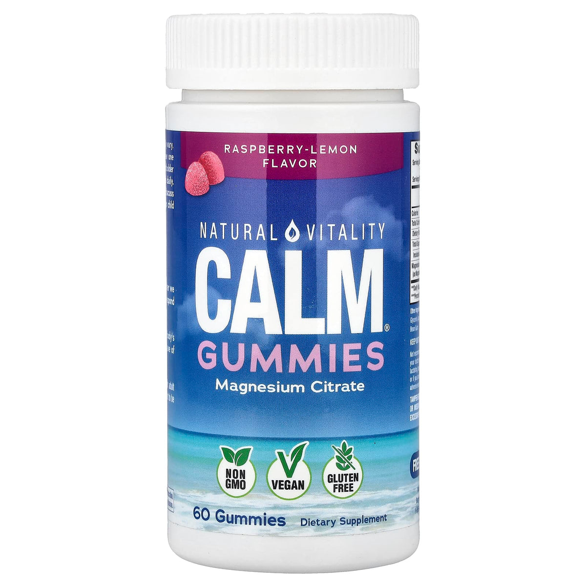 Natural Vitality - Calm Gummies, Hindbær Citron - 60 Gummies