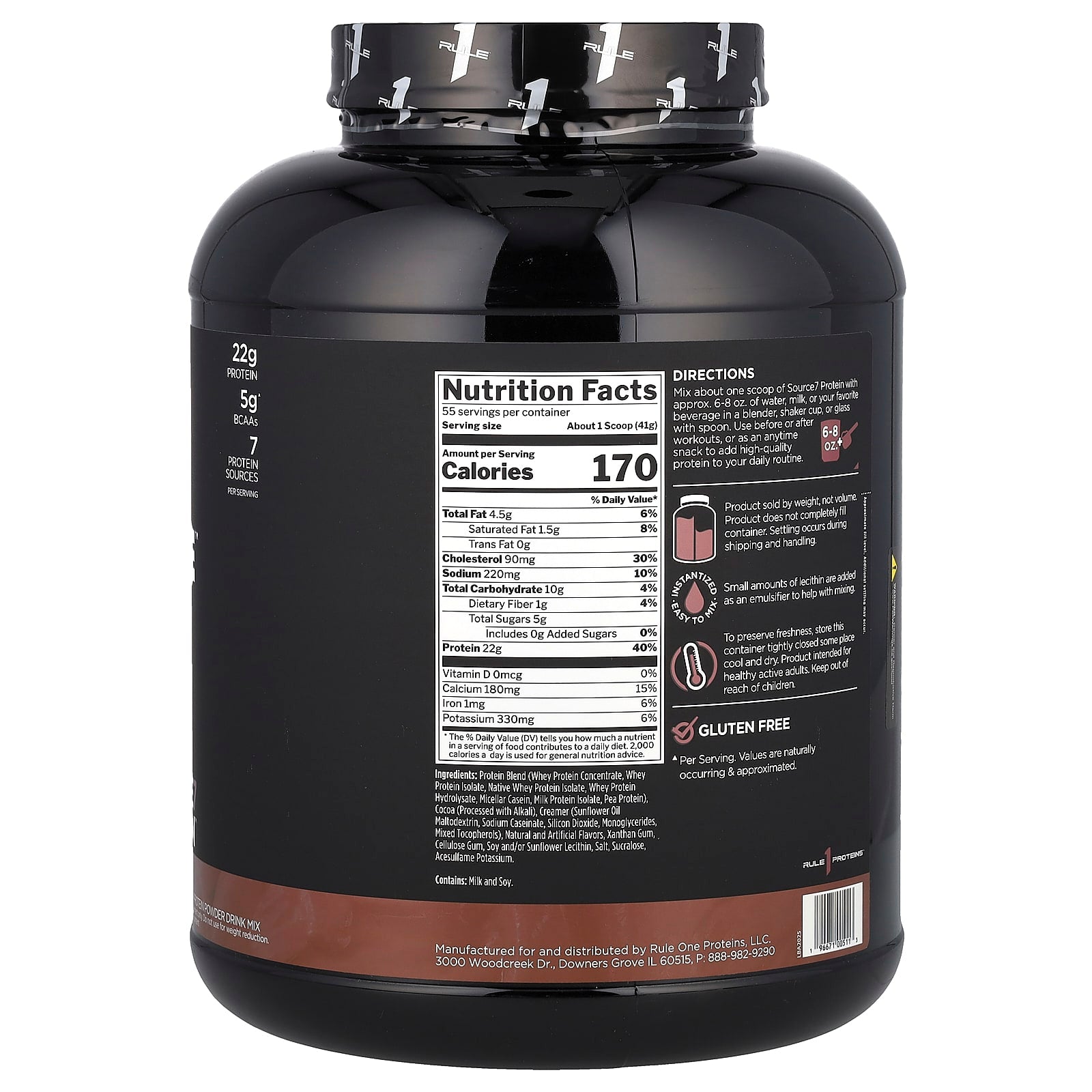 Rule One Source7 Protein pulver närbild