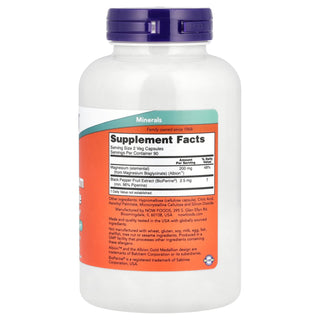 Now Foods Magnesium Glycinate With Bioperine framsida