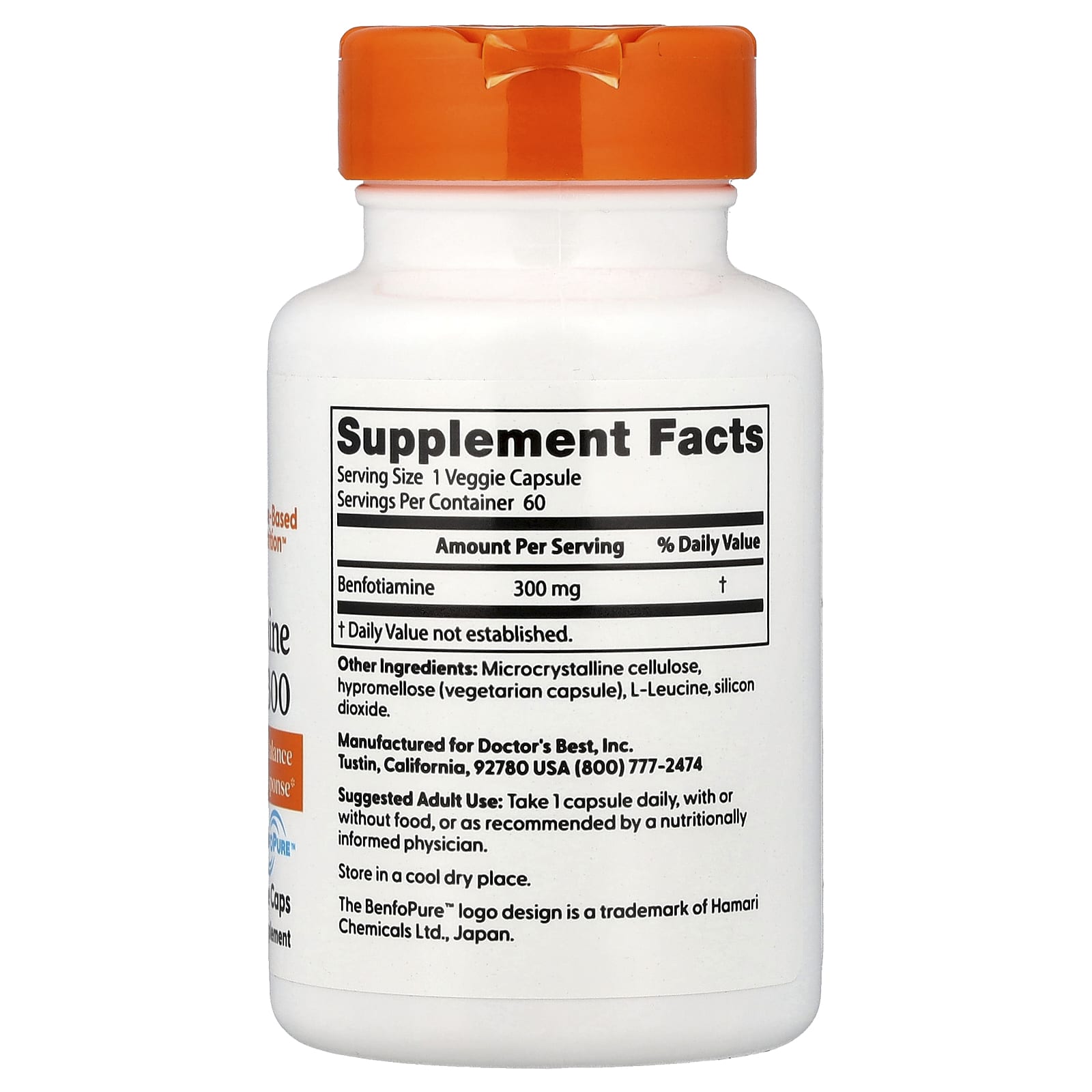 Doctor's Best - Benfotiamine with BenfoPure