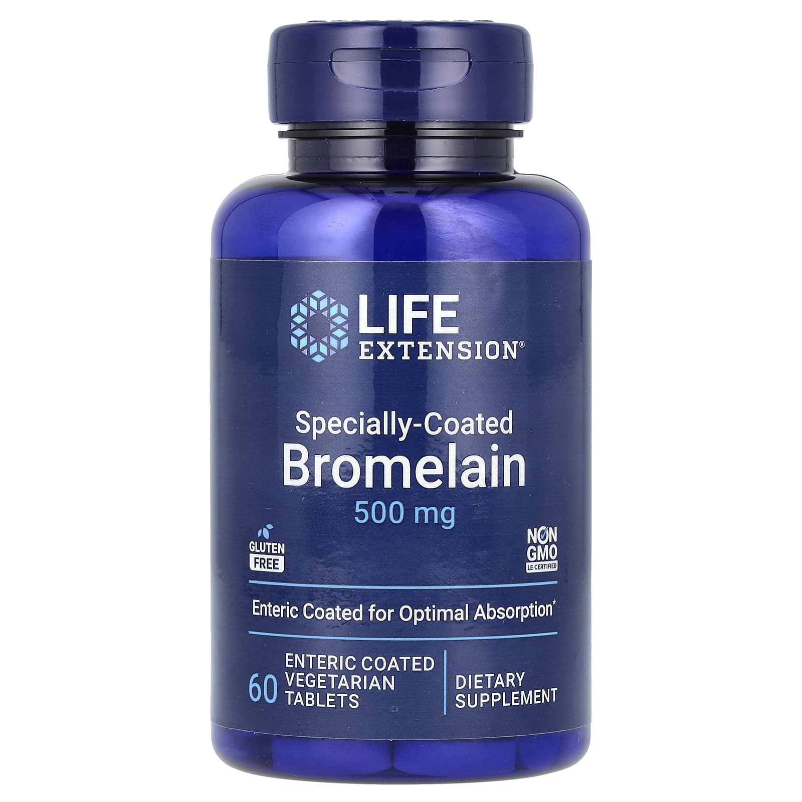 Life Extension Bromelain baksida näringsfakta