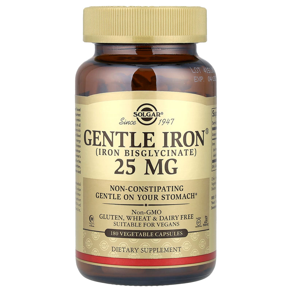Gentle Iron 25mg baksida med näringsfakta