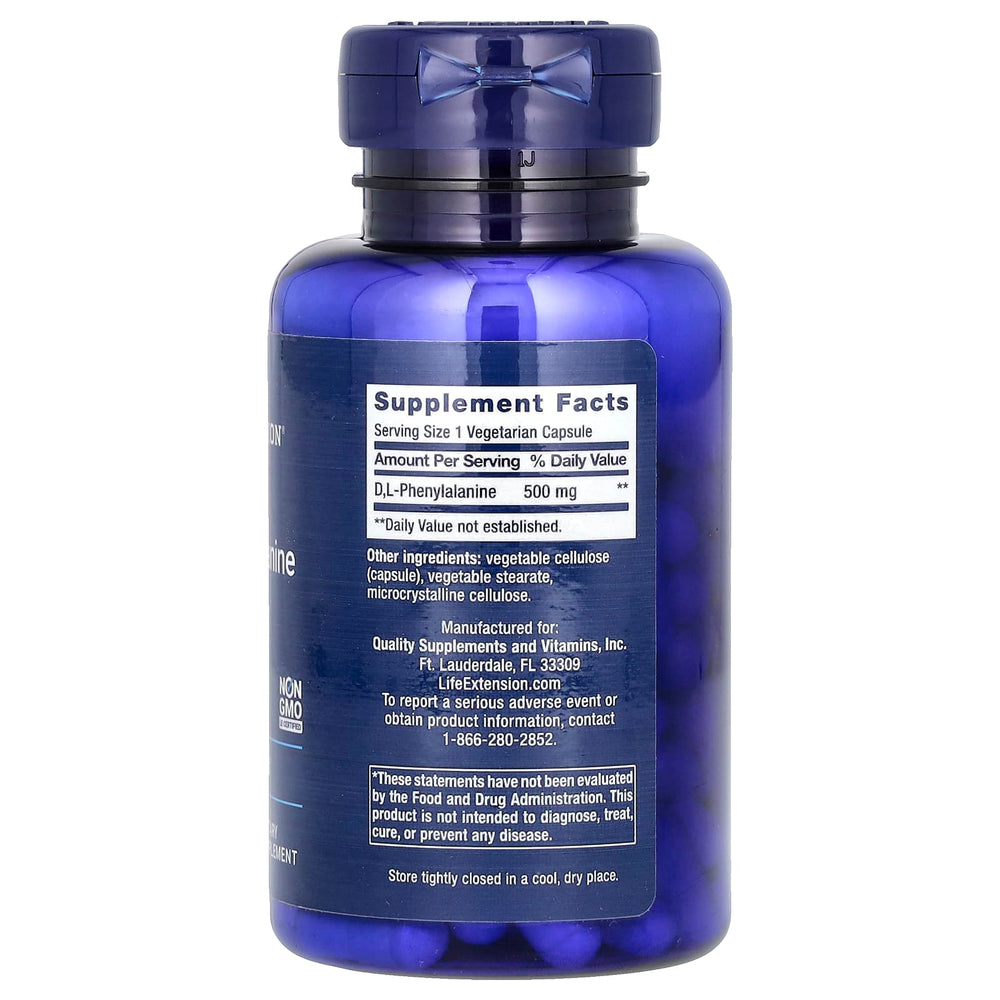 Life Extension D, L-Phenylalanine näringsfakta