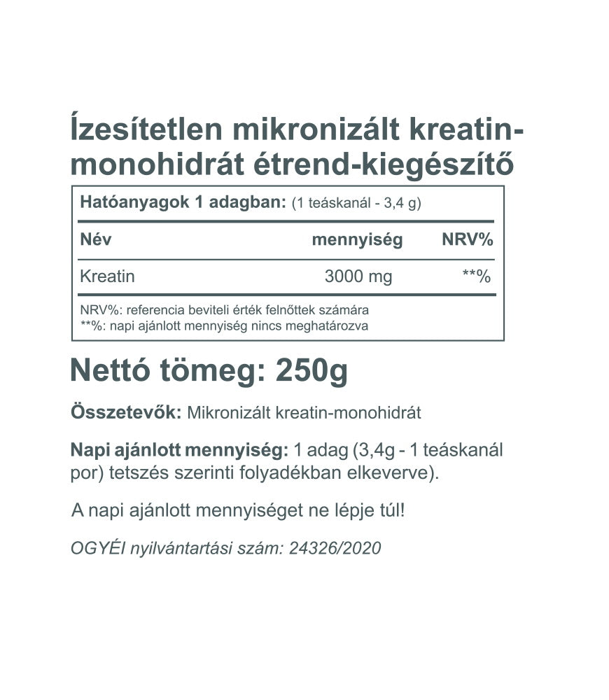 Vitaking Creatine baksida näringsfakta