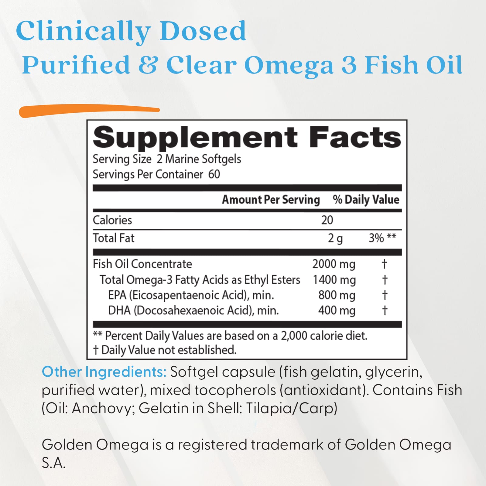Purified & Clear Omega-3 Fiskolja dosering