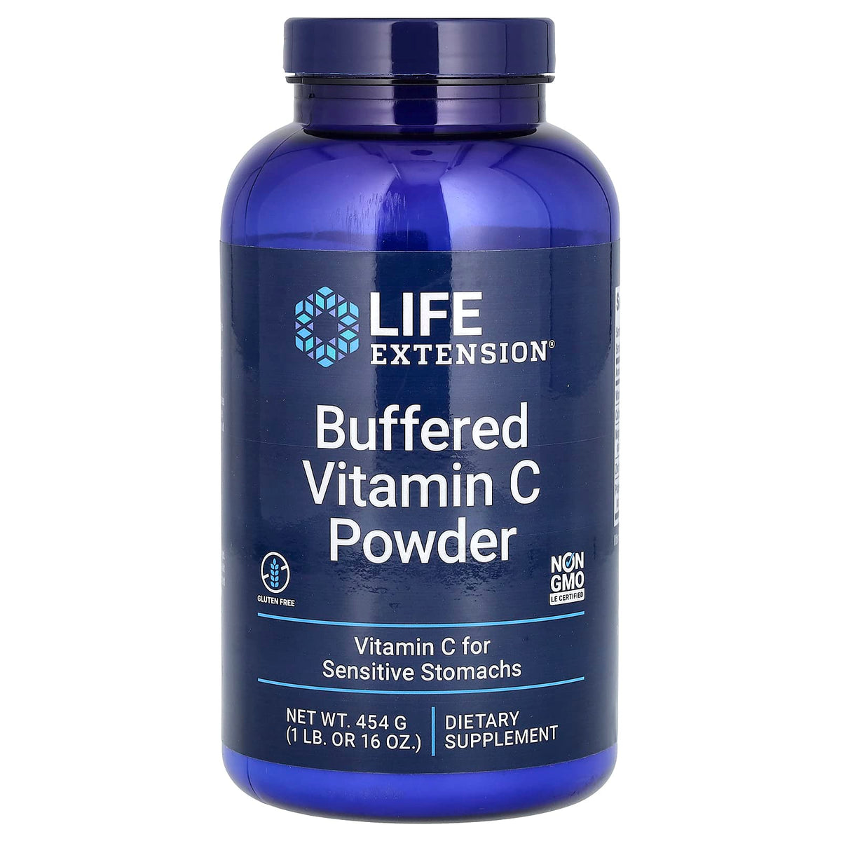Life Extension Buffered Vitamin C Powder baksida