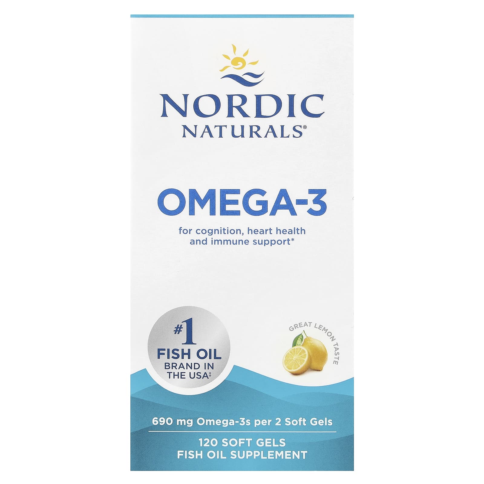 Nordic Naturals - Omega-3, 690mg - 120 Sgels - Lemon