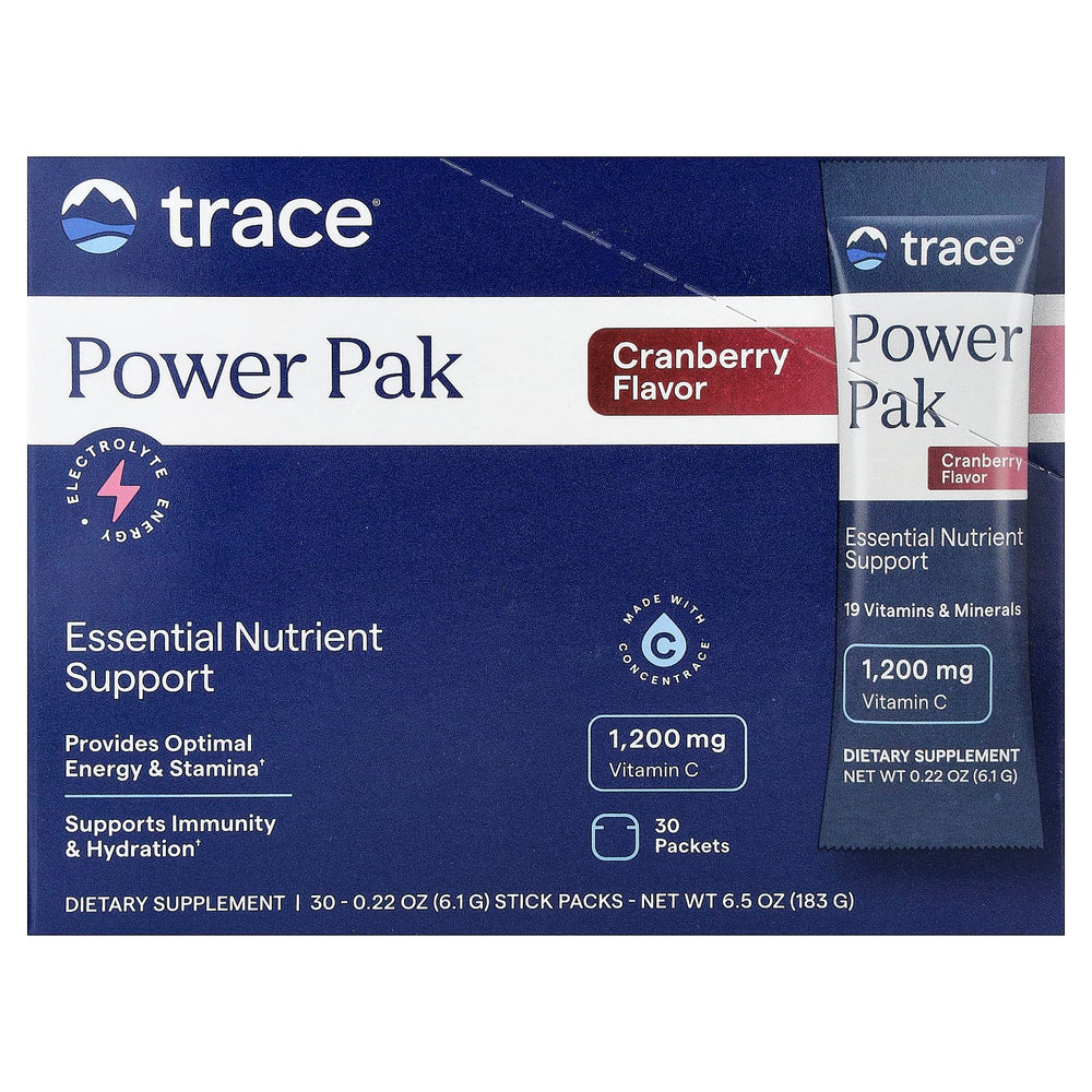 Trace Minerals Tranbär baksida näringsfakta