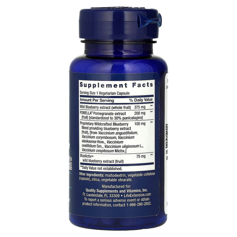 Life Extension Blueberry Extract With Pomegranate baksida