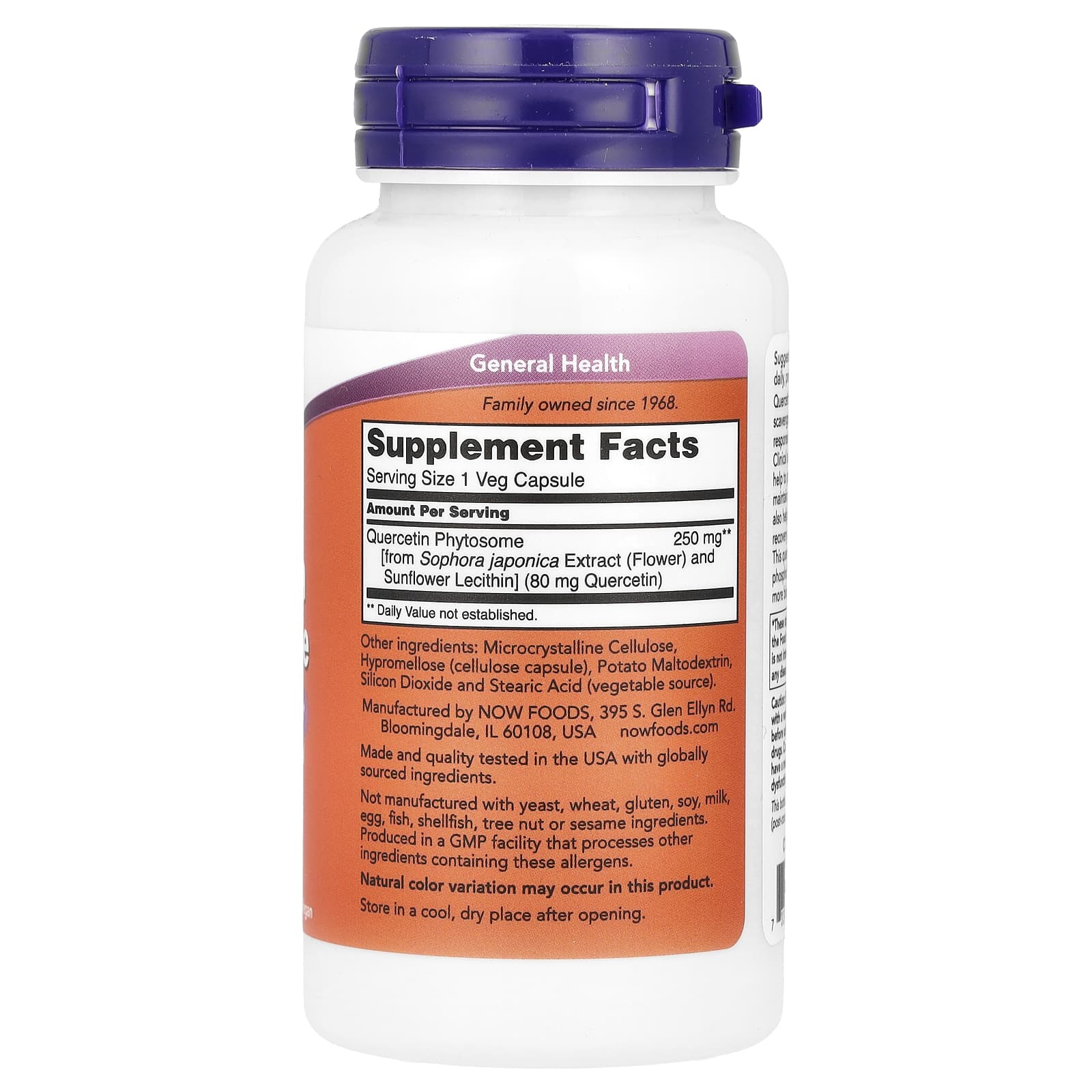 Quercetin Phytosome ingredienser & etikett