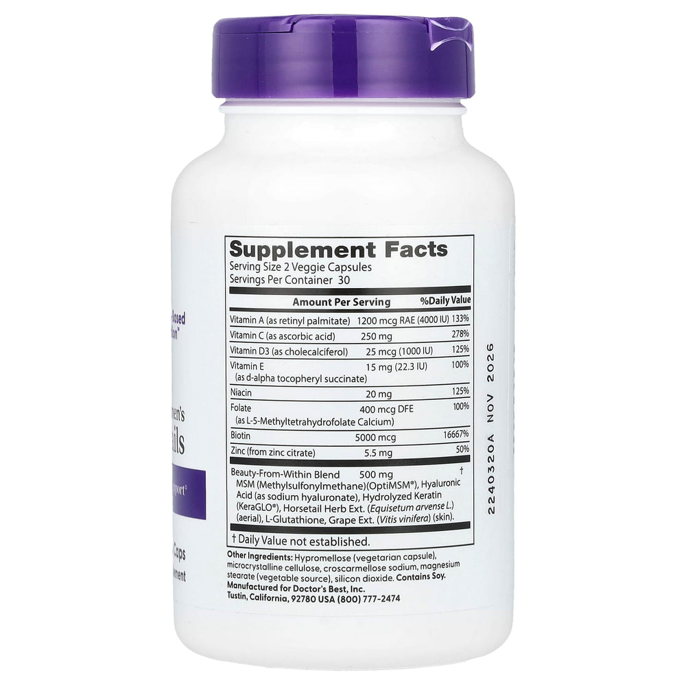 Women's Hair, Skin & Nails ingredienser & etikett