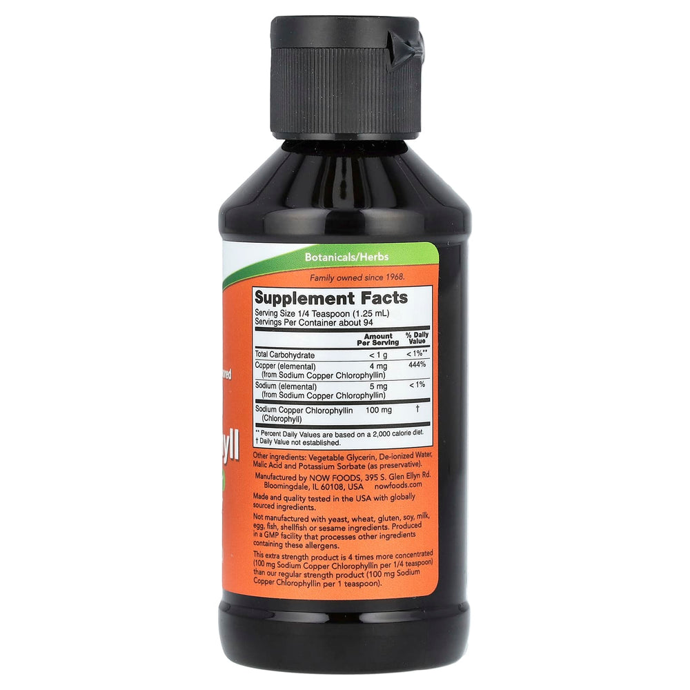 Extra Strength Liquid Chlorophyll flaska detalj