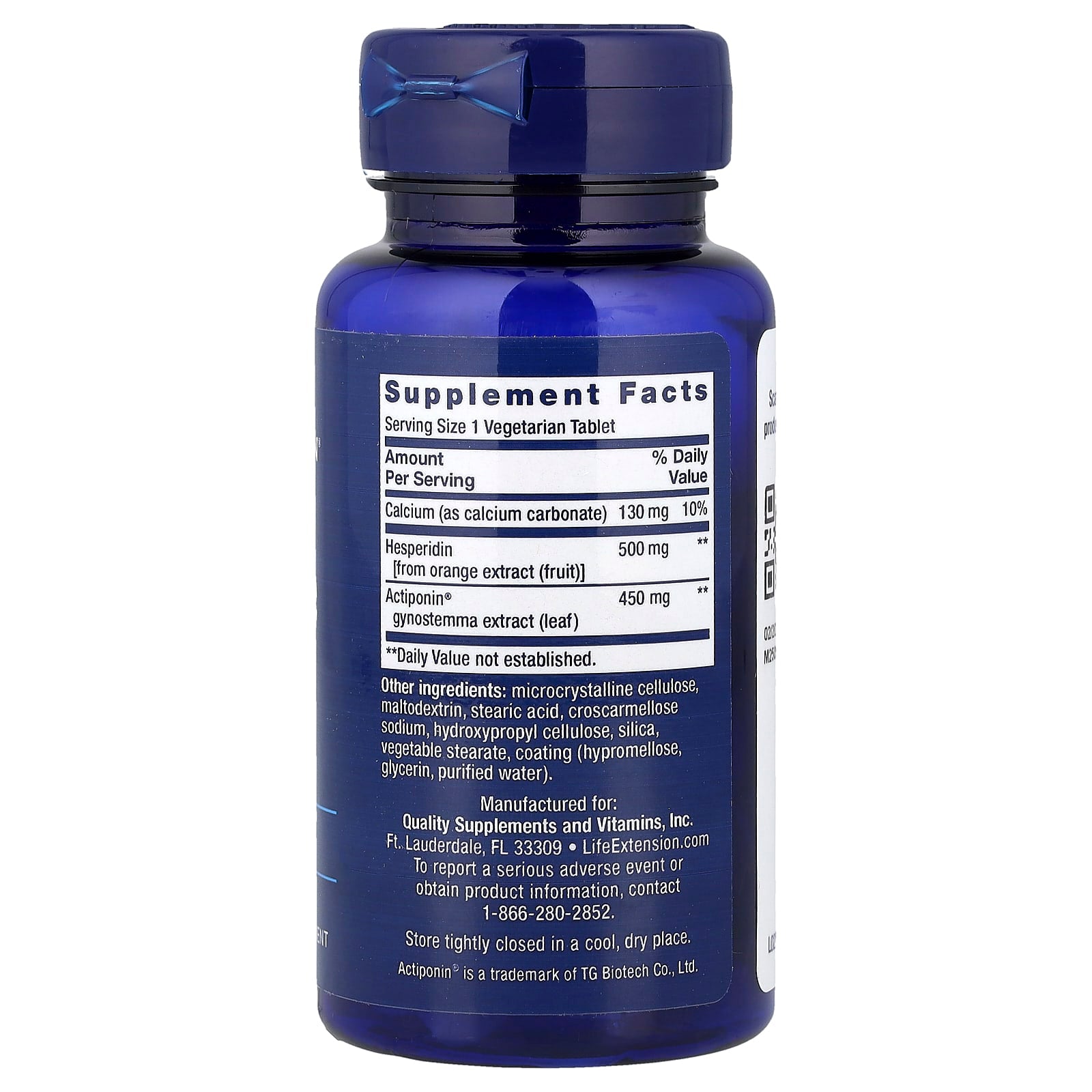 Life Extension AMPK Metabolic Activator baksida näringsfakta