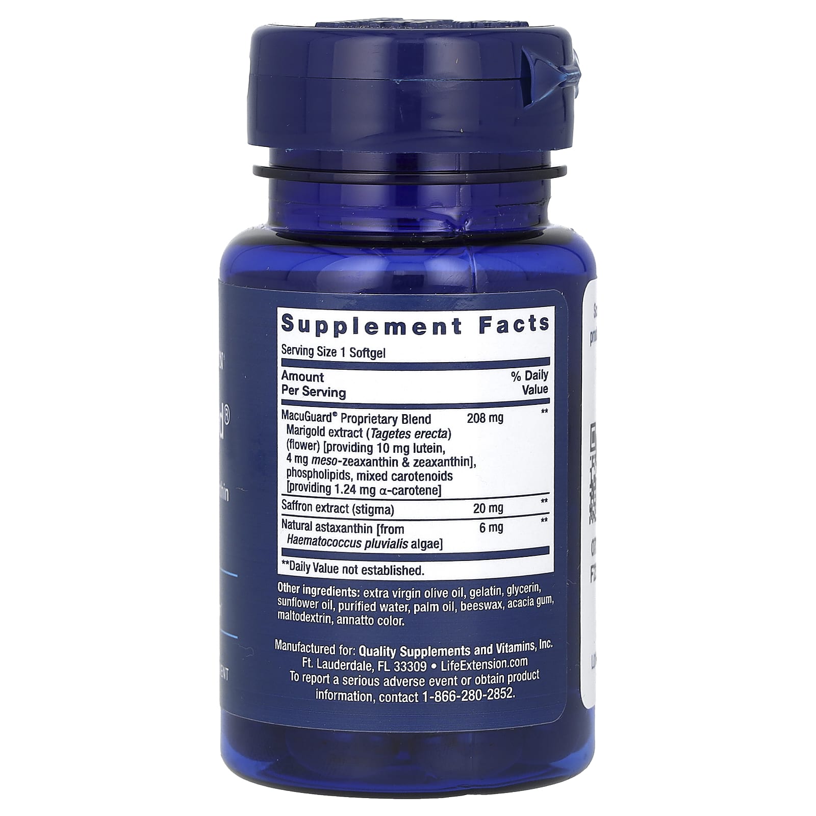 Life Extension - Ocular Support With Saffron & Astaxanthin - 60 Sgels
