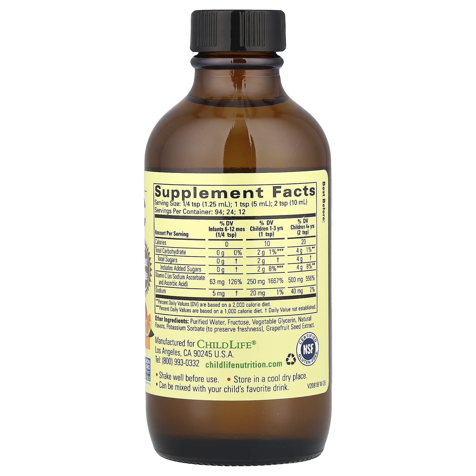 Child Life - Flydende Vitamin C, Naturlig Appelsin - 118ml