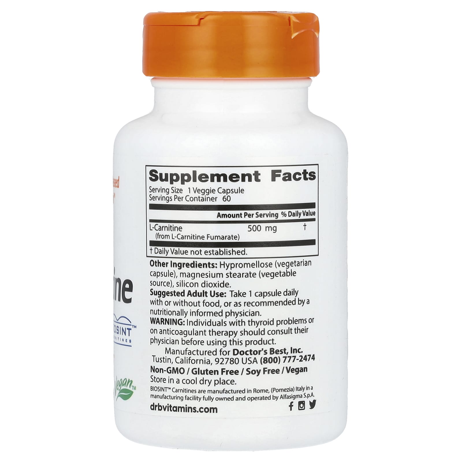 Doctor's Best - L-Karnitiini Fumaraatti Biosint Karnitiineilla