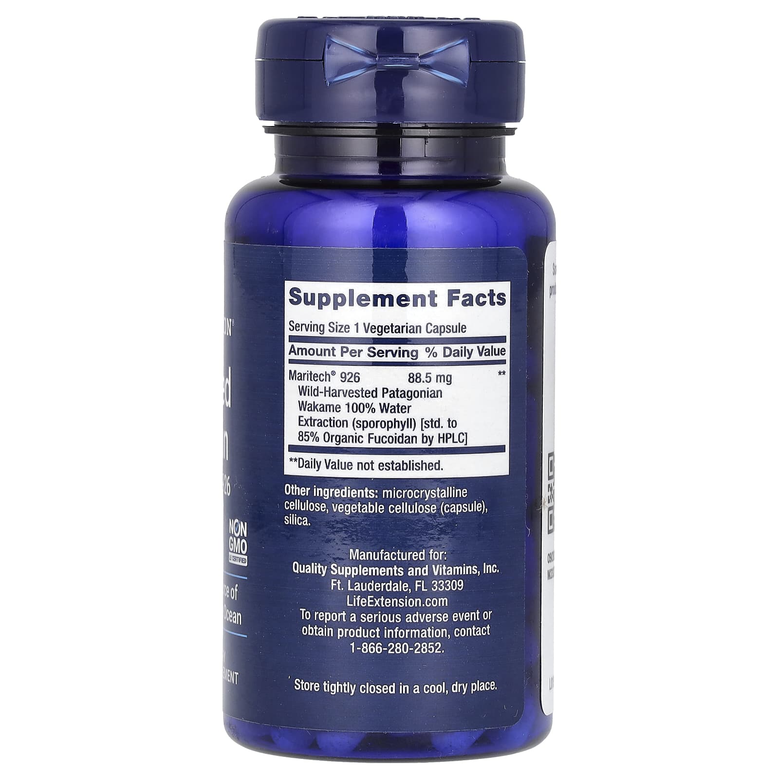 Life Extension Optimized Fucoidan ingredienser lista