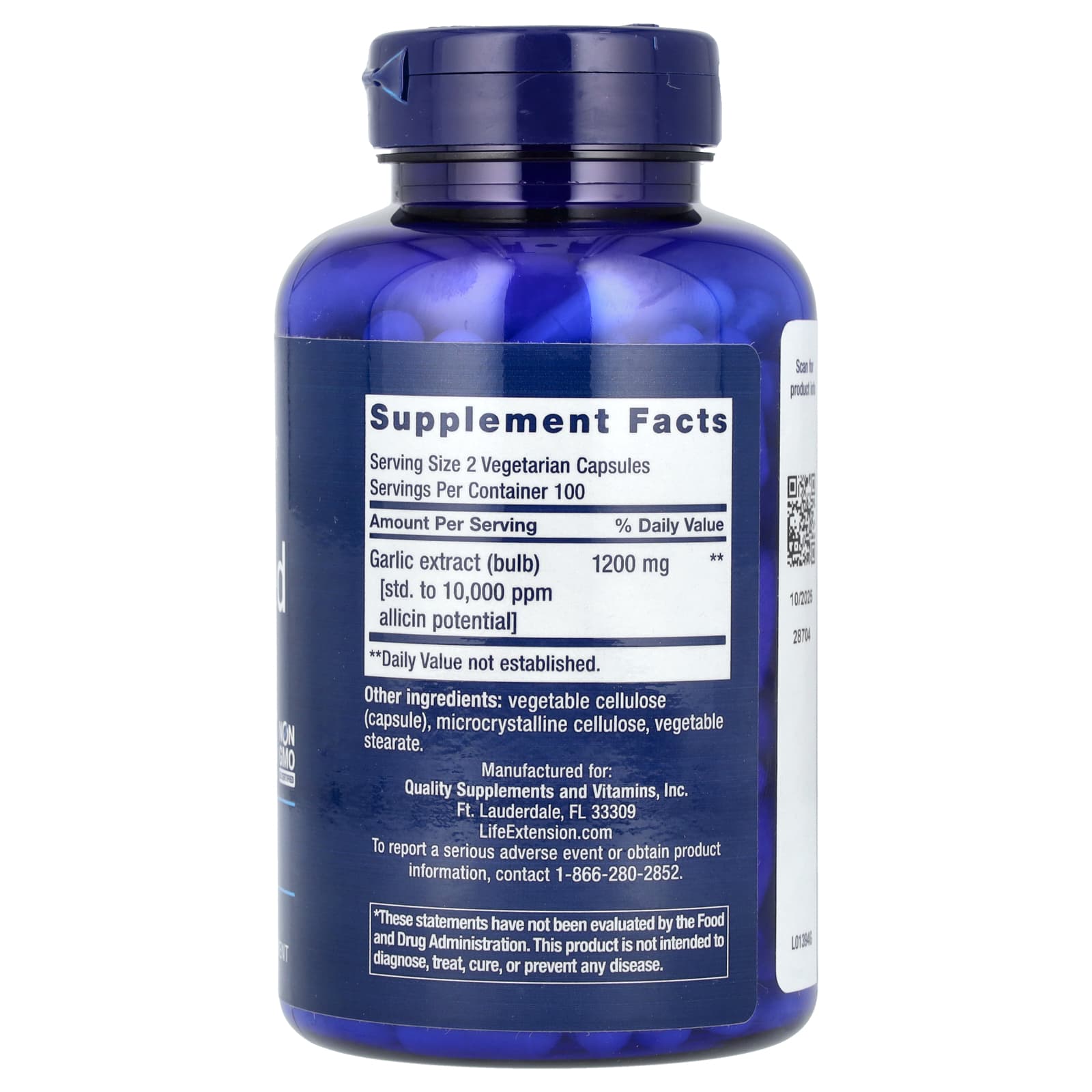 Life Extension - Optimized Garlic - 200 Vcaps
