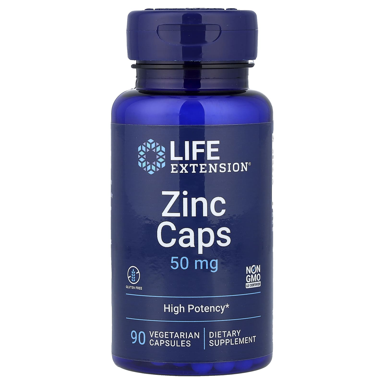 Life Extension Zinc Caps baksida näringsfakta