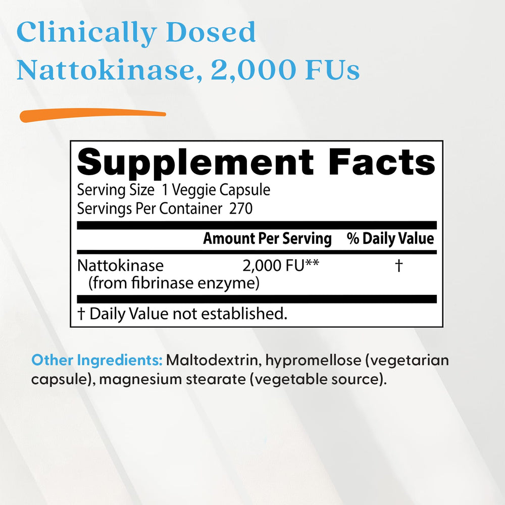 Nattokinase 2000 FU varningar och information