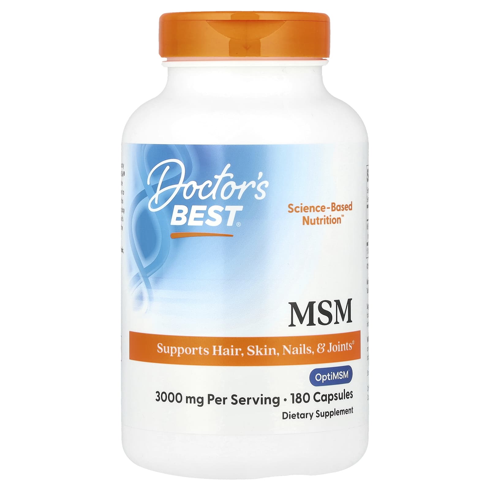 MSM med OptiMSM 3000 mg - baksida