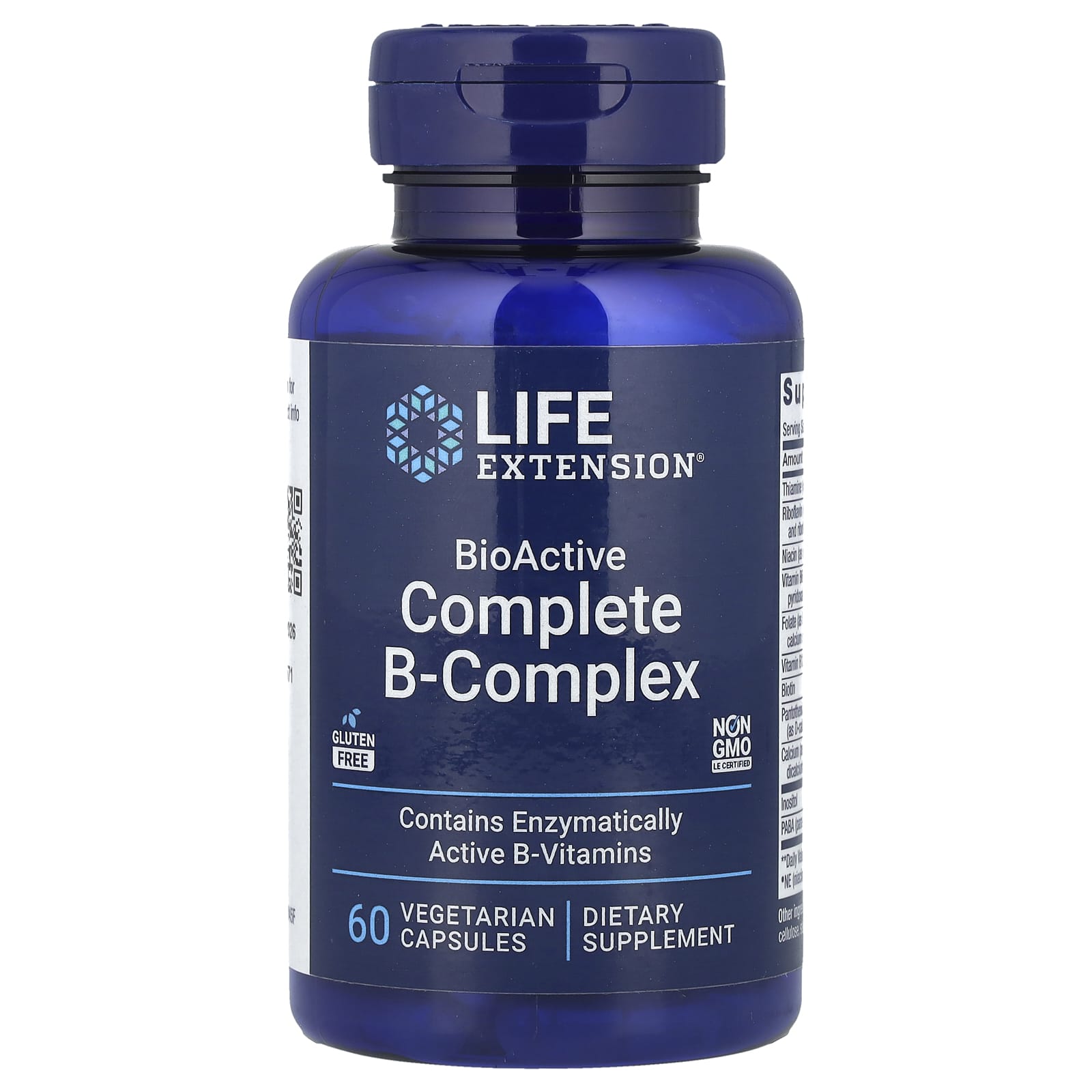 Life Extension Bioactive Complete B-Complex baksida