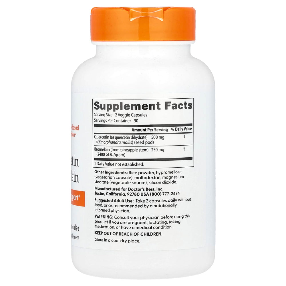 Quercetin Bromelain ingredienser & etikett