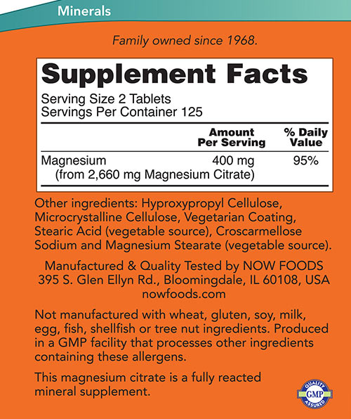 Now Foods - Magnesium Citrate
