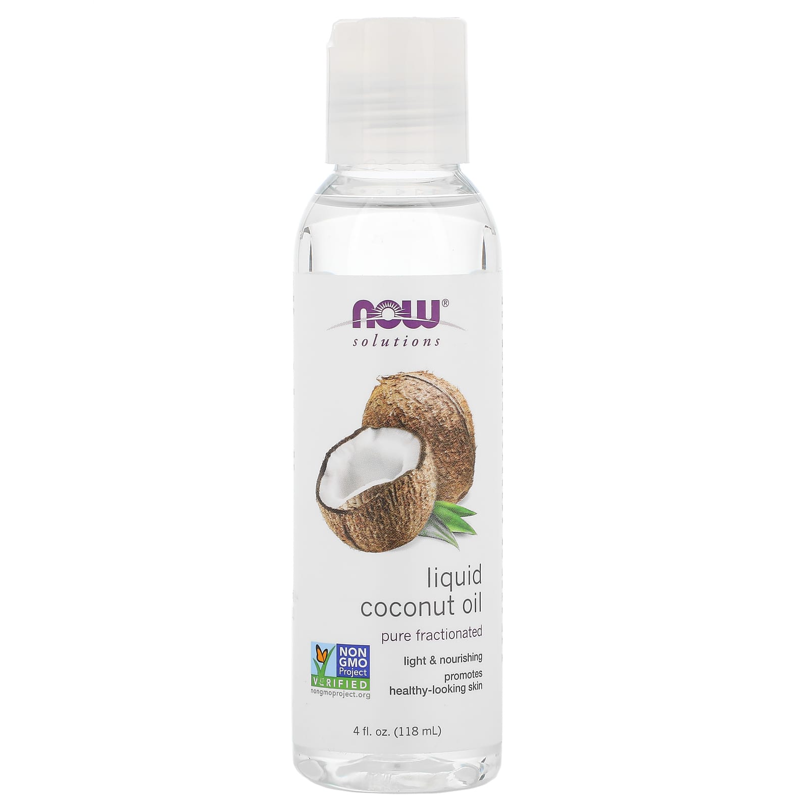 NOW Foods Coconut Oil Liquid baksida näringsfakta