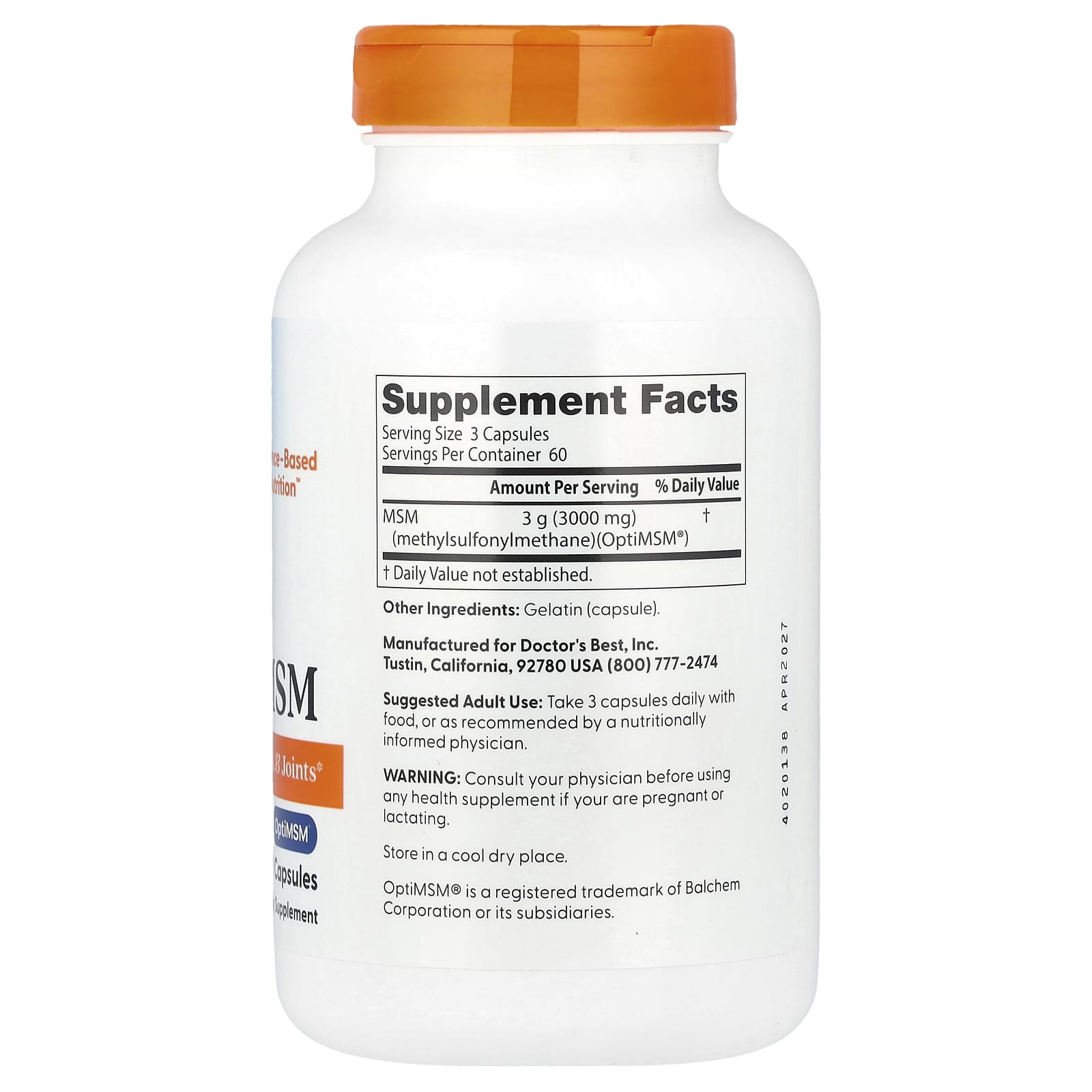 Doctor's Best - MSM with OptiMSM