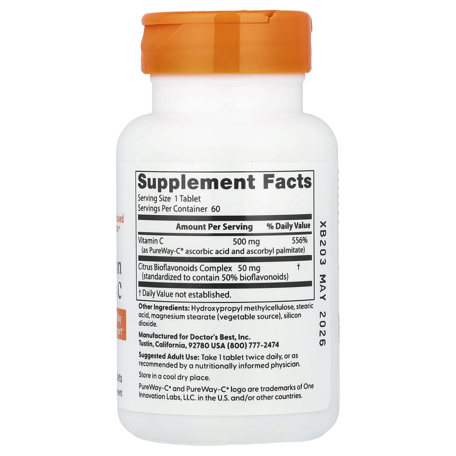 Doctor's Best High Absorption Vitamin C näringsfakta