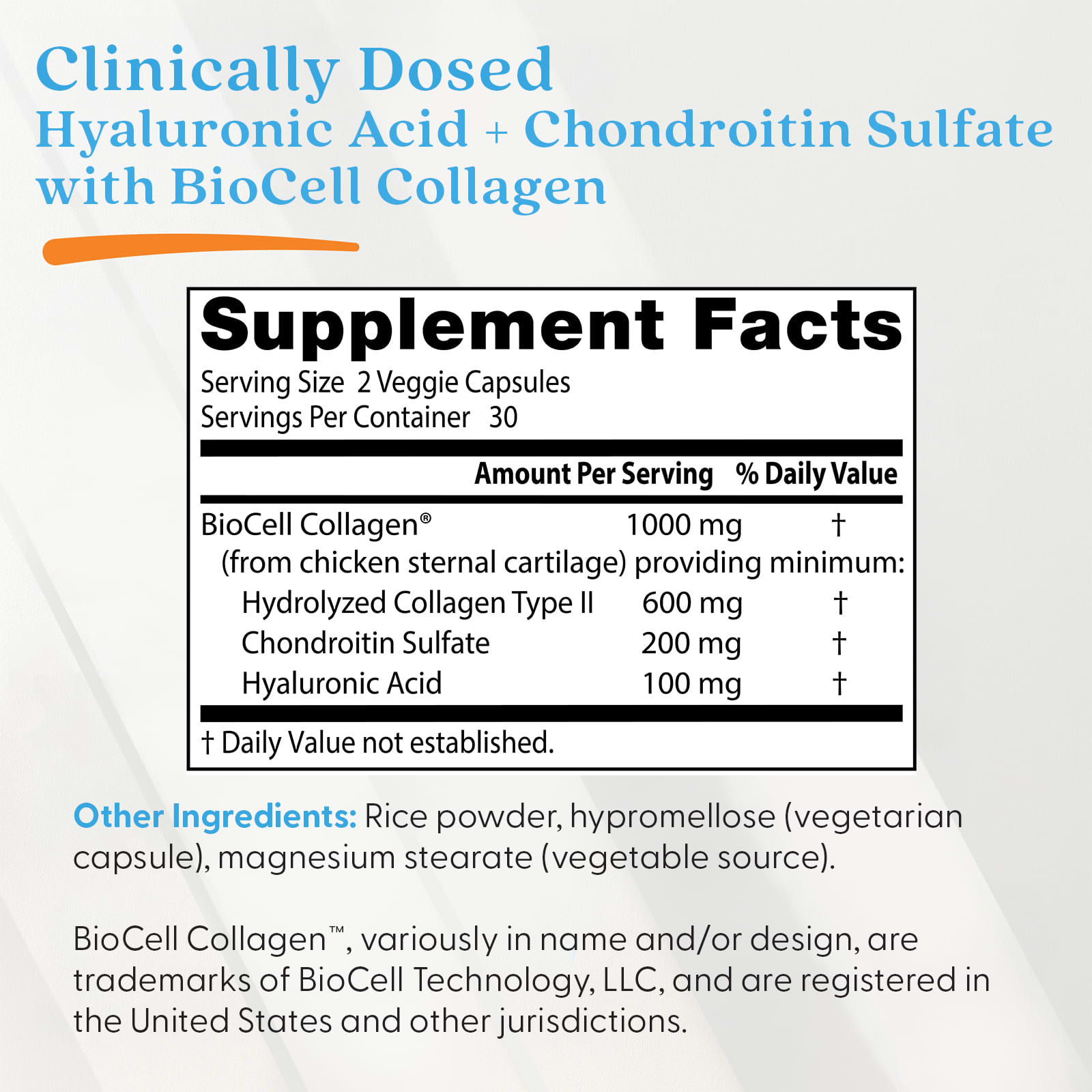 Doctor'S Best - Hyaluronsyre + Chondroitinsulfat med Biocell Kollagen - 60 Kapsler