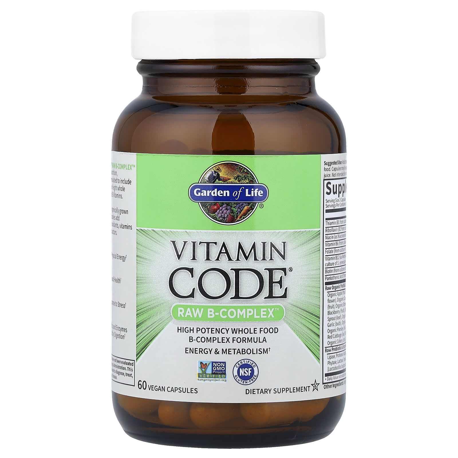 Garden of Life Vitamin Code Raw B-Complex produktöversikt
