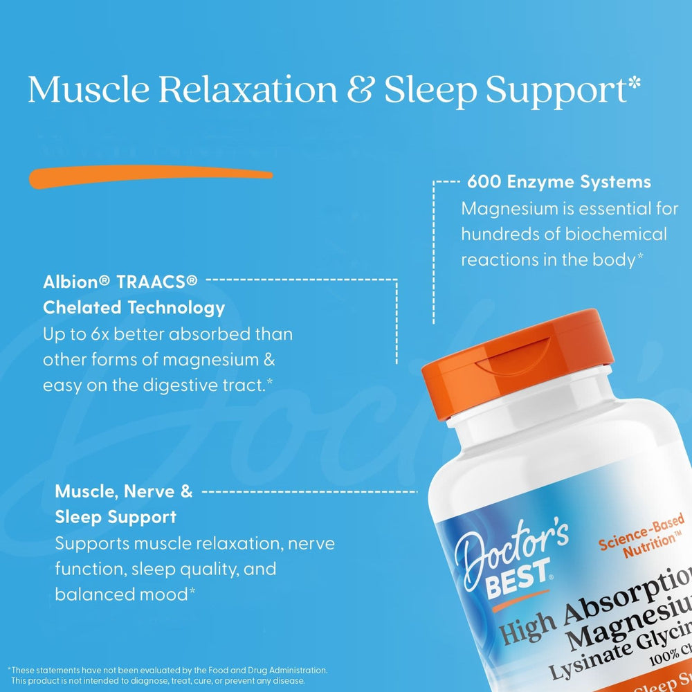 Doctor's Best High Absorption Magnesium tablett närbild