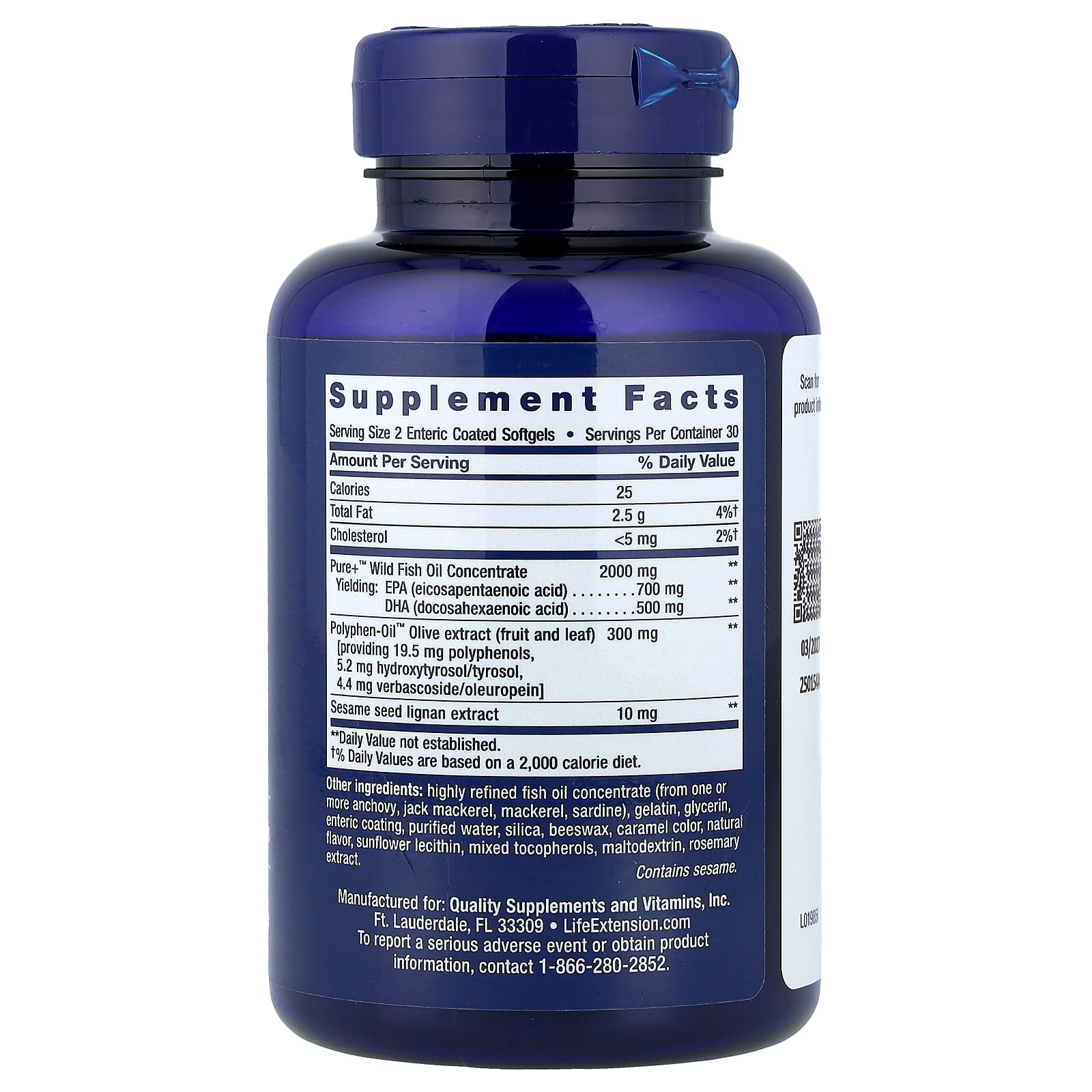 Life Extension Super Omega-3 förpackning detalj