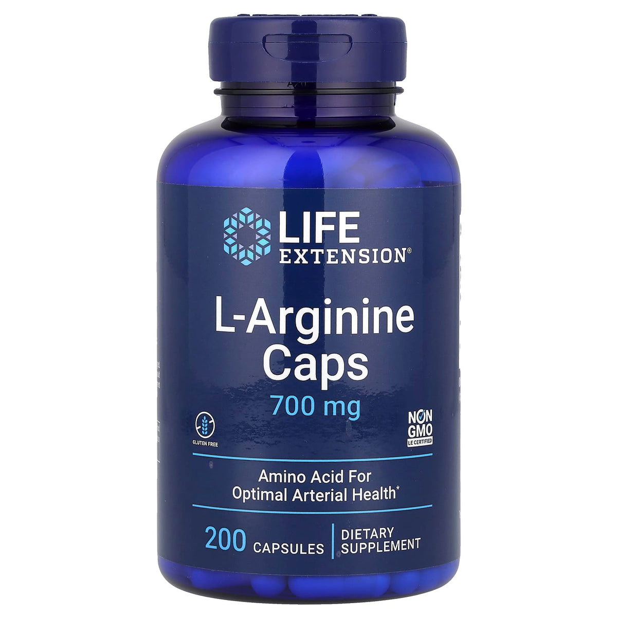 L-Arginin 700 mg baksida med näringsfakta