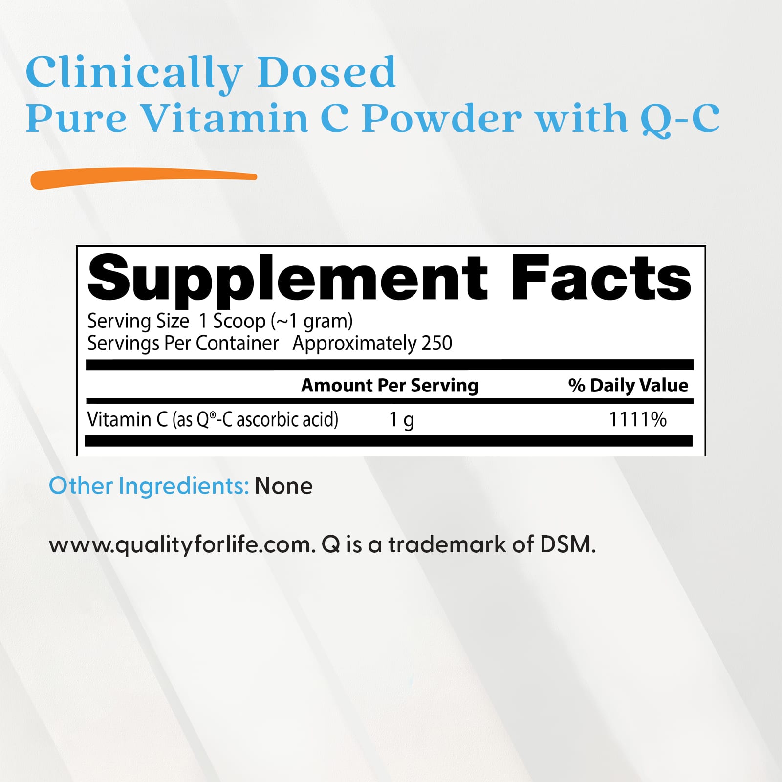 Doctor's Best - Pure Vitamin C Powder With Quali-C - 250g